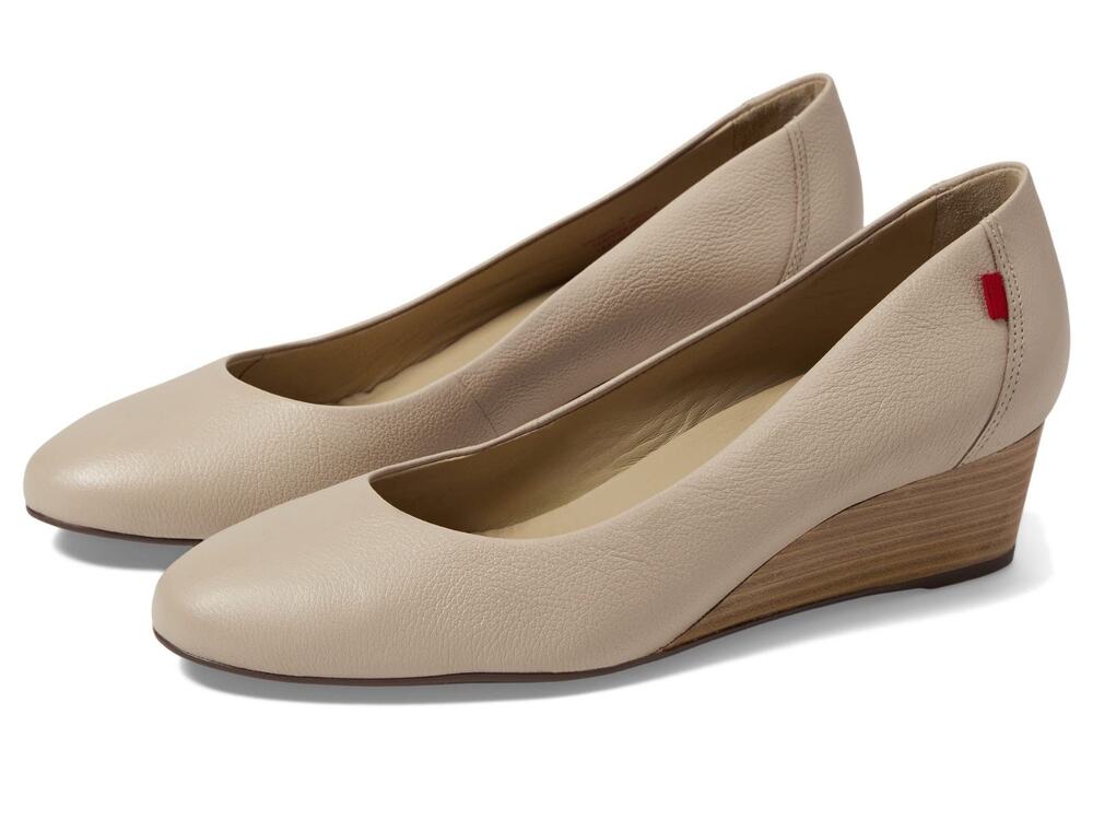 MARC JOSEPH NEW YORK Prospect Wedge Heel Sandal Women's US 8.5 M Nude Napa Soft